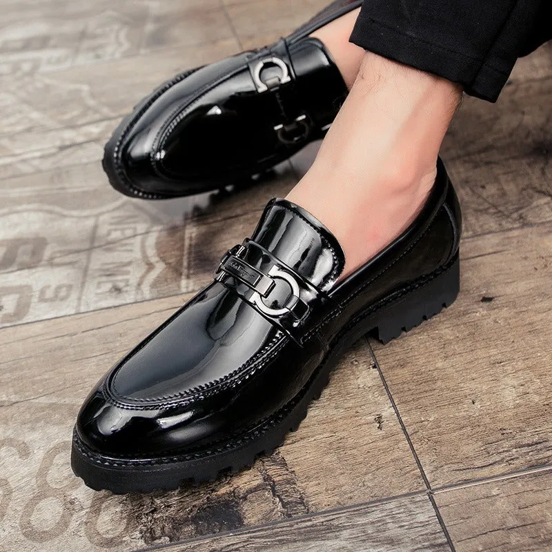 2024 Summer New Men's Casual Leather Shoes Korean Style Trendy Men's Fashion Casual Versatile Slip-on Loafers