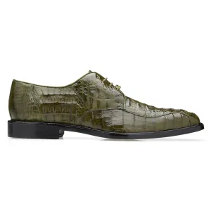 Belvedere Chapo in Olive Caiman Alligator Oxfords