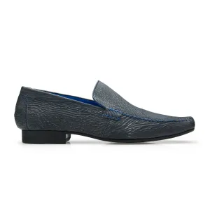 Belvedere Matteo in Blue Steel Genuine Shark Loafers