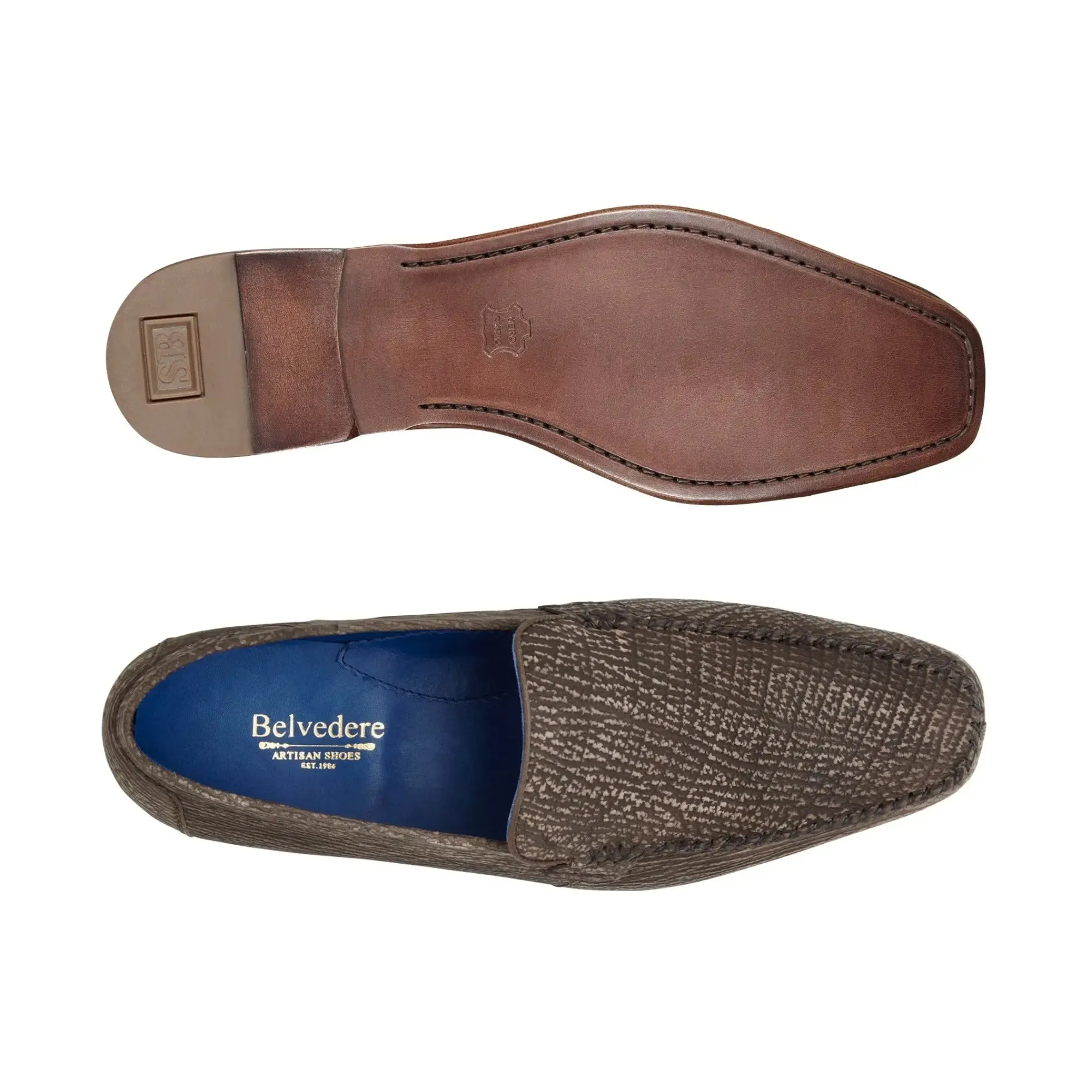 Belvedere Matteo in Brown Genuine Shark Loafers