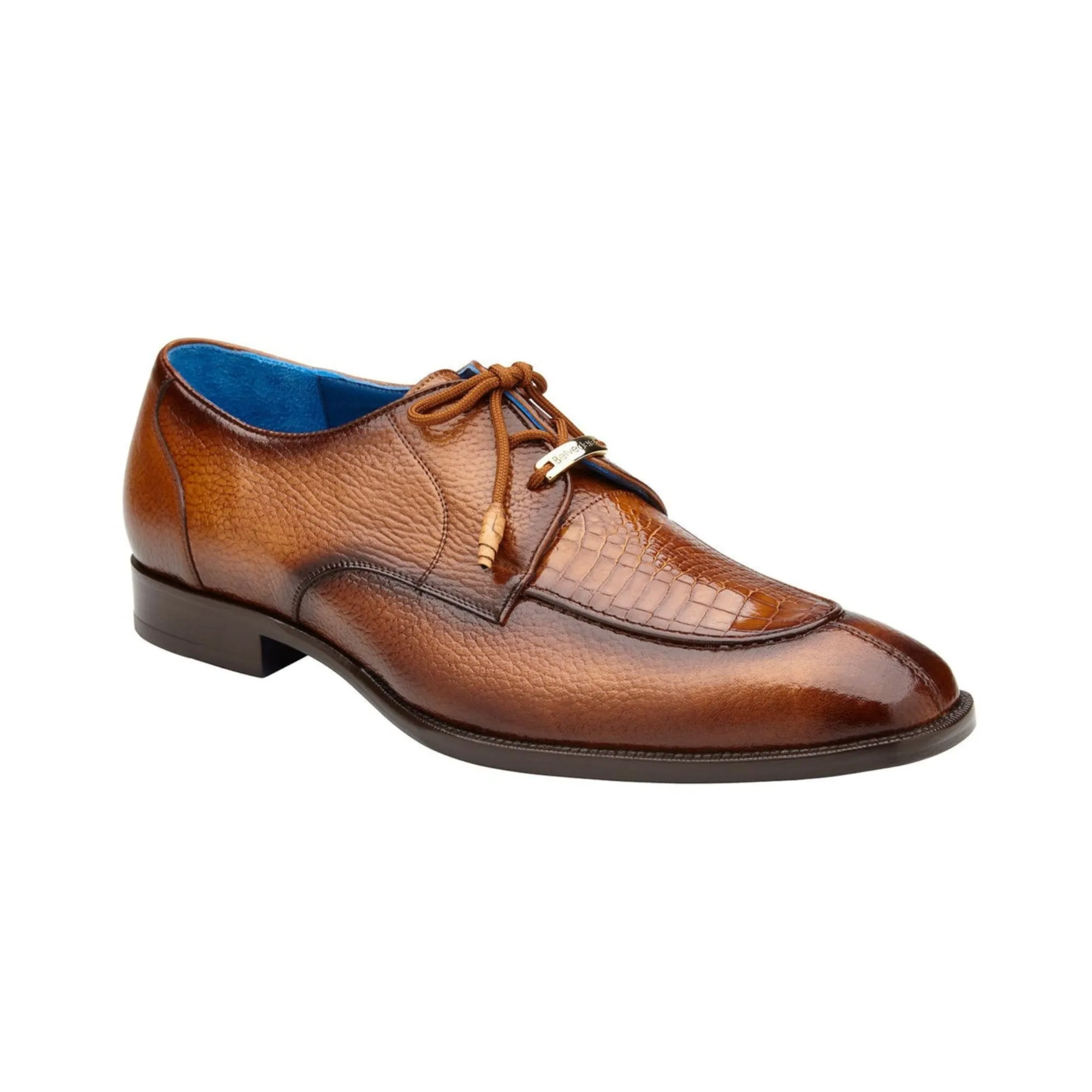 Belvedere Primo in Antique Almond Alligator & Leather Oxfords