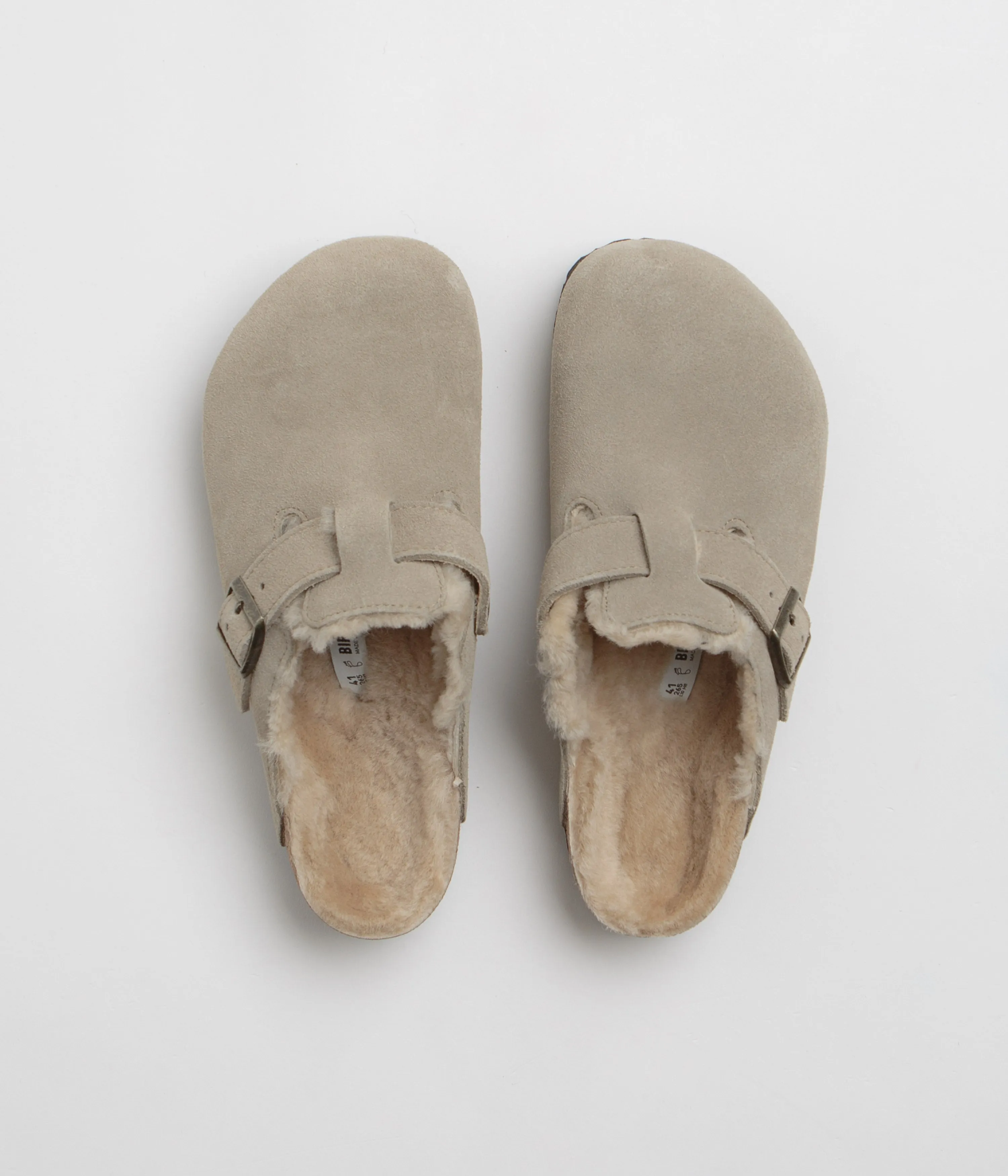 Birkenstock Boston Shearling Sandals - Taupe