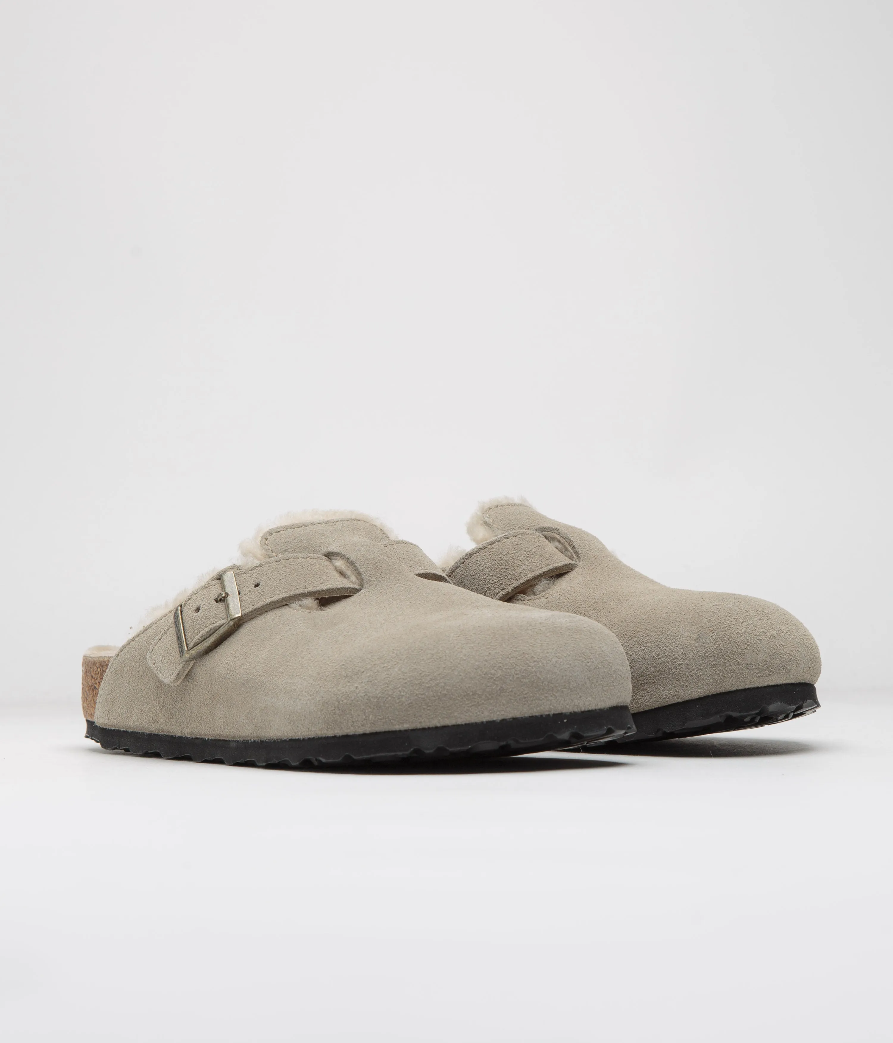 Birkenstock Boston Shearling Sandals - Taupe