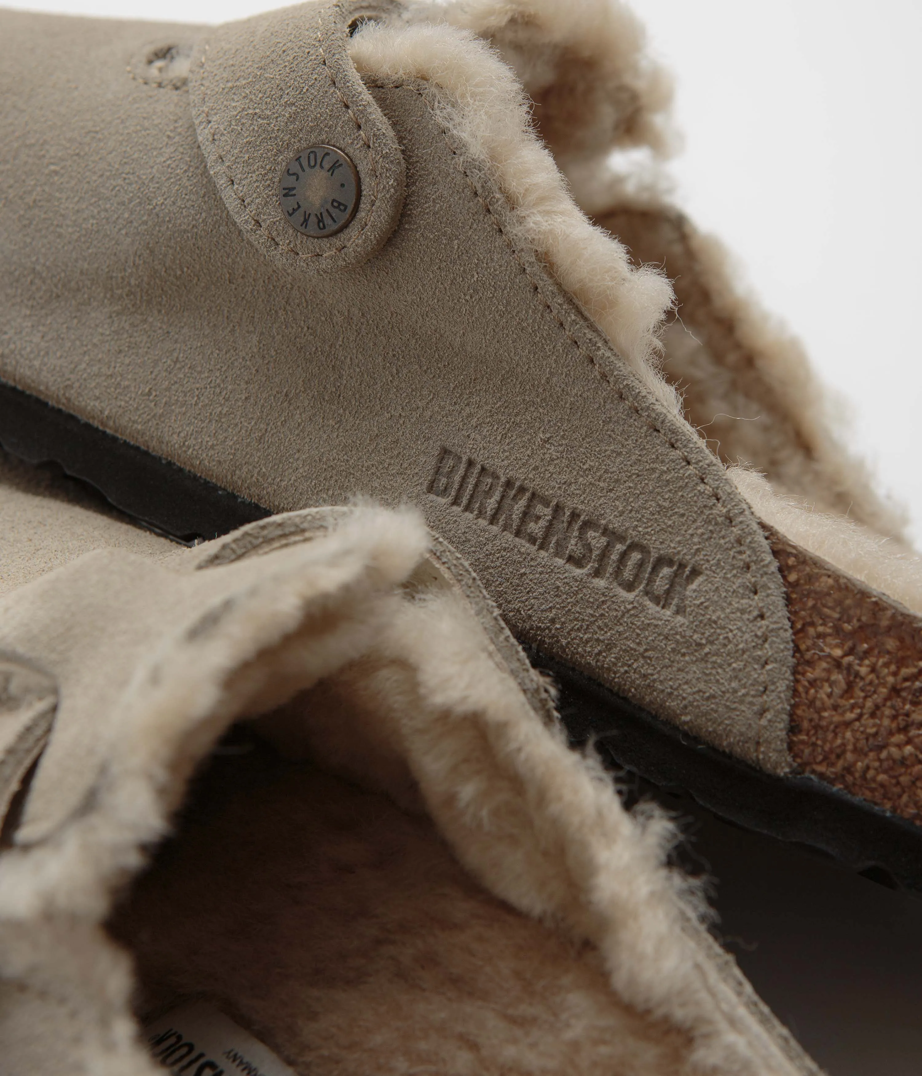 Birkenstock Boston Shearling Sandals - Taupe