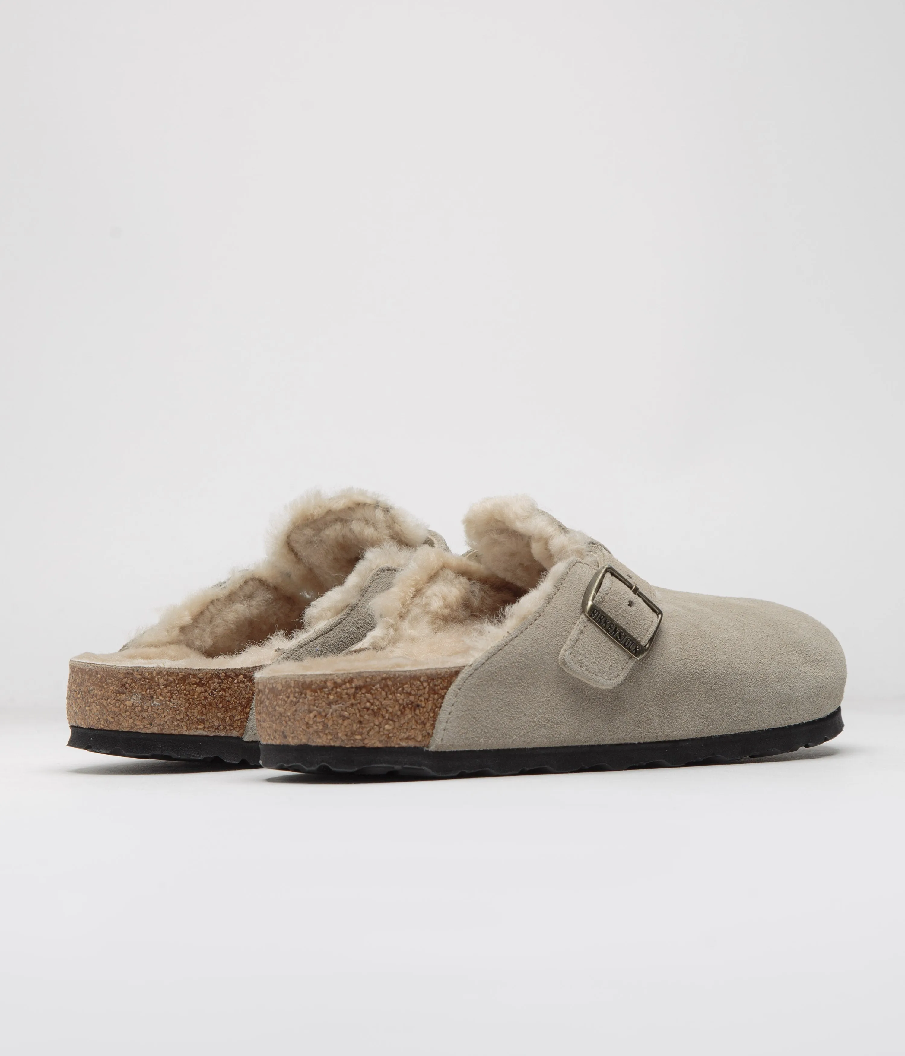 Birkenstock Boston Shearling Sandals - Taupe