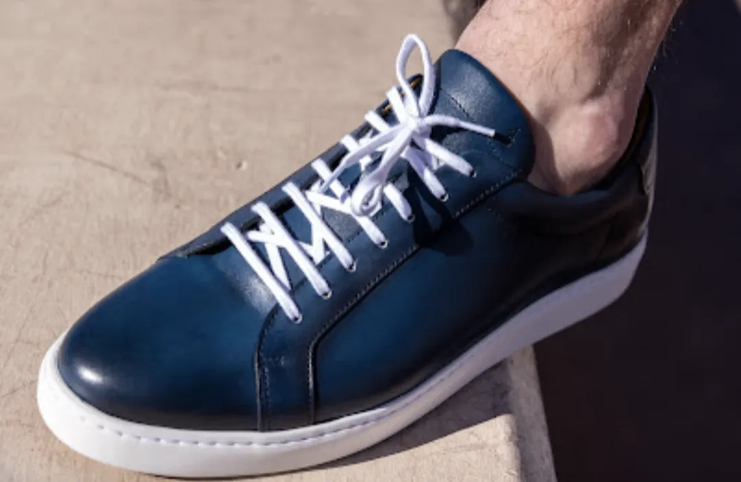 Calfskin Sneakers - Navy Patina