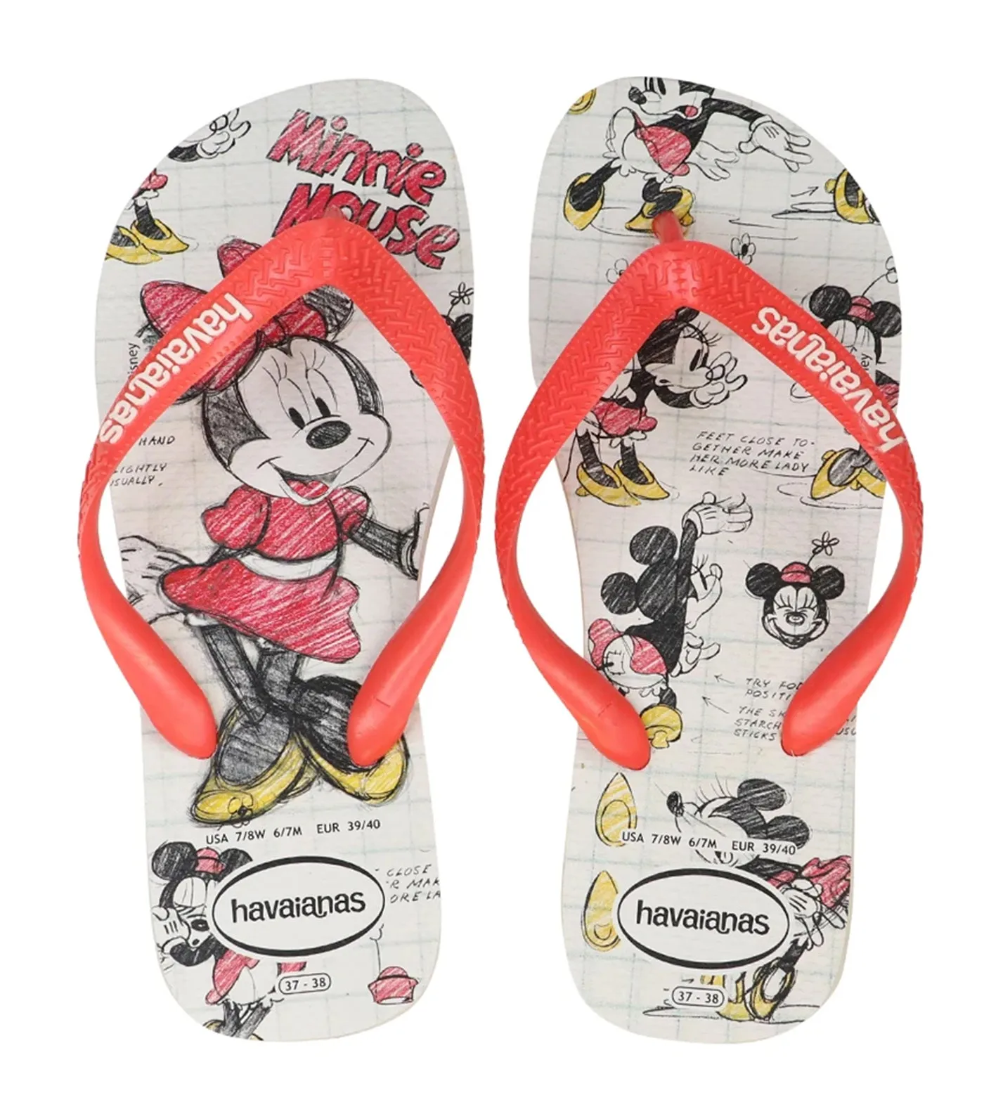 Disney Stylish Flip Flops - White/Coral