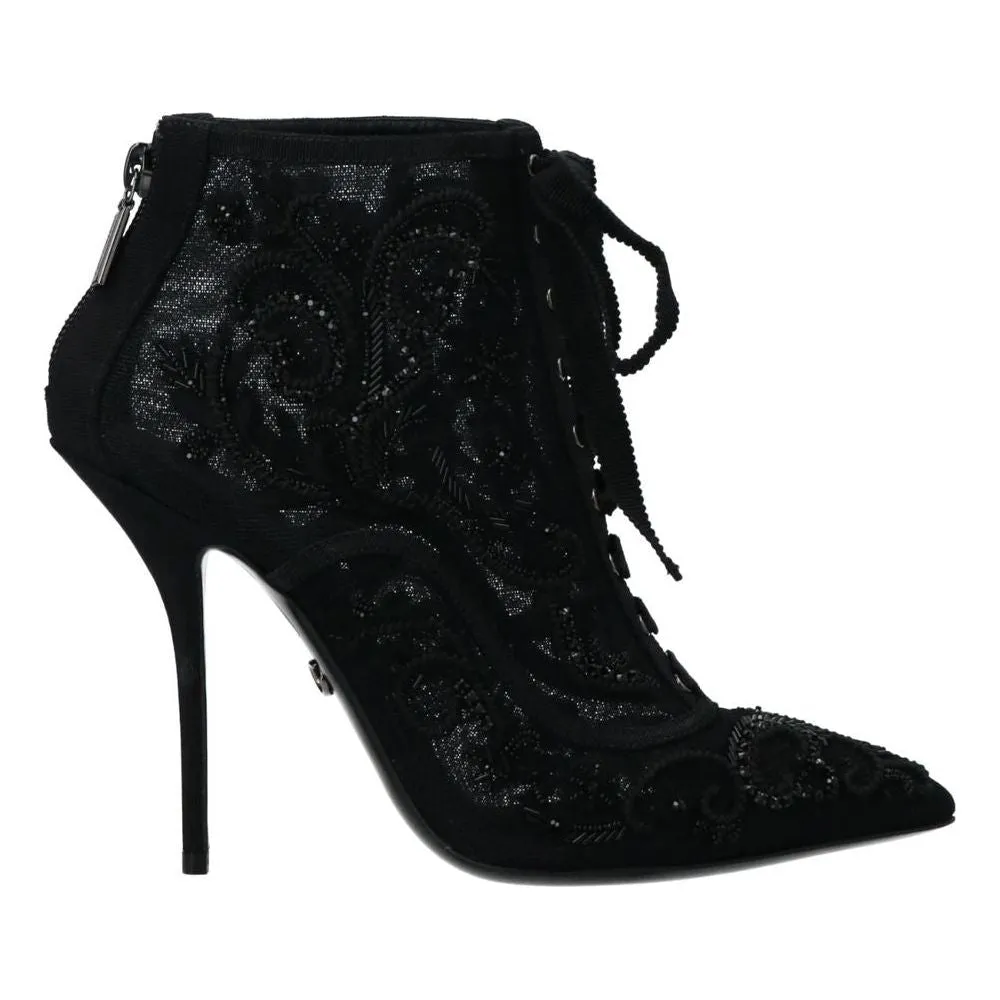 Dolce & Gabbana Black Polyester Boot