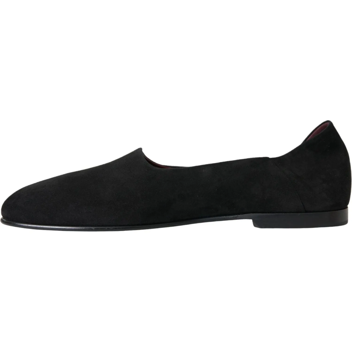 Dolce & Gabbana Black Suede Loafers Formal Dress Slip On Shoes