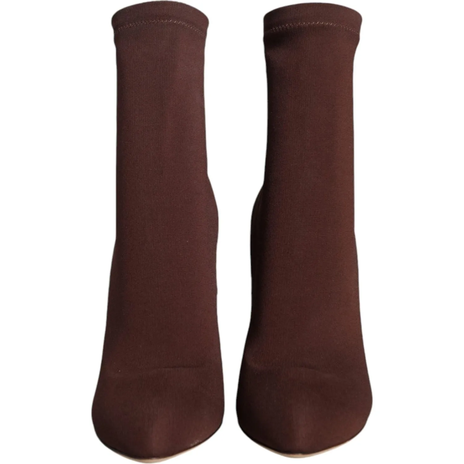 Dolce & Gabbana Brown Stiletto Heels Socks Ankle Boots Shoes