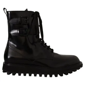 Dolce & Gabbana Elegant Black Leather Ankle Boots