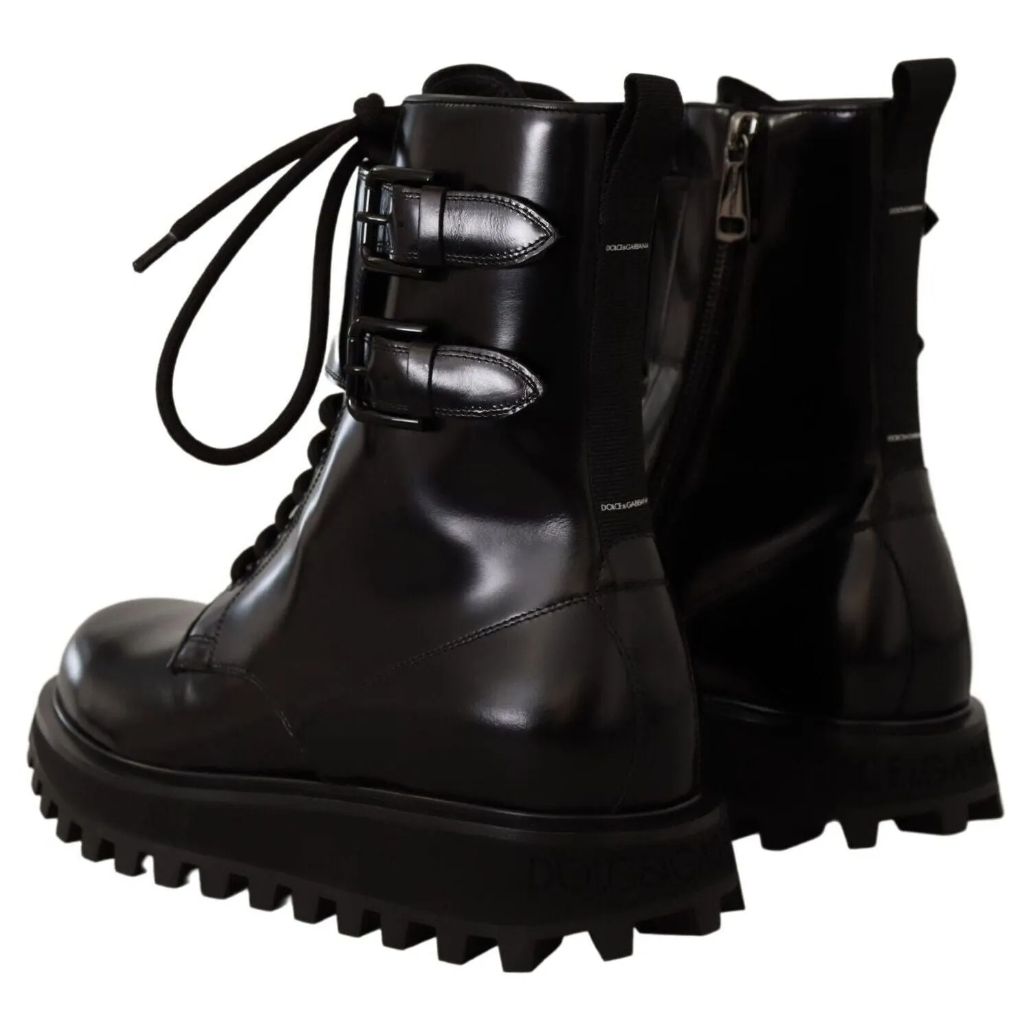 Dolce & Gabbana Elegant Black Leather Ankle Boots