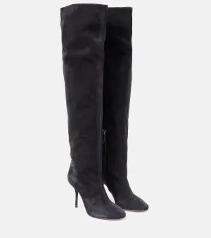 Fluide 90 Alaïa suede boots, black