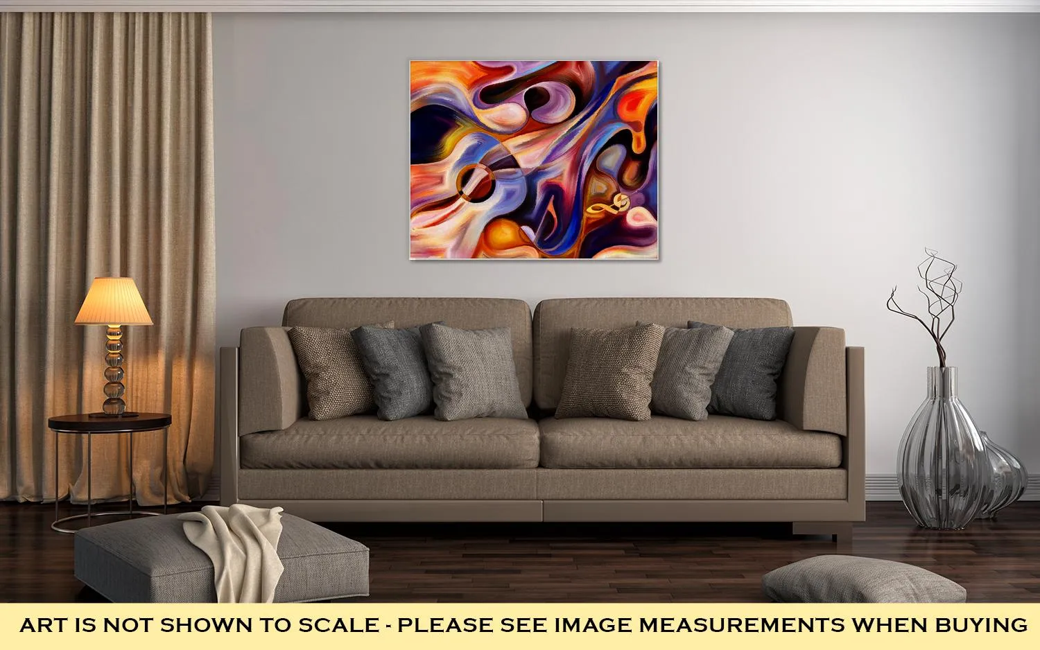 Gallery Wrapped Canvas, Abstract Painting On Subject Of Music And Rhythm