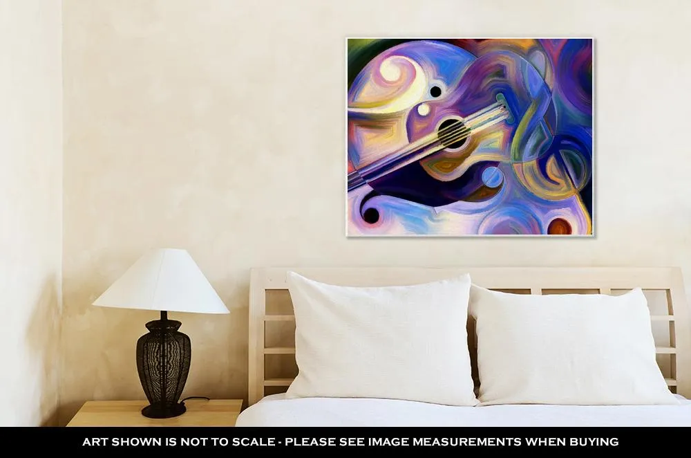 Gallery Wrapped Canvas, Abstract Painting On Subject Of Music And Rhythm