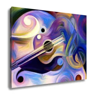 Gallery Wrapped Canvas, Abstract Painting On Subject Of Music And Rhythm