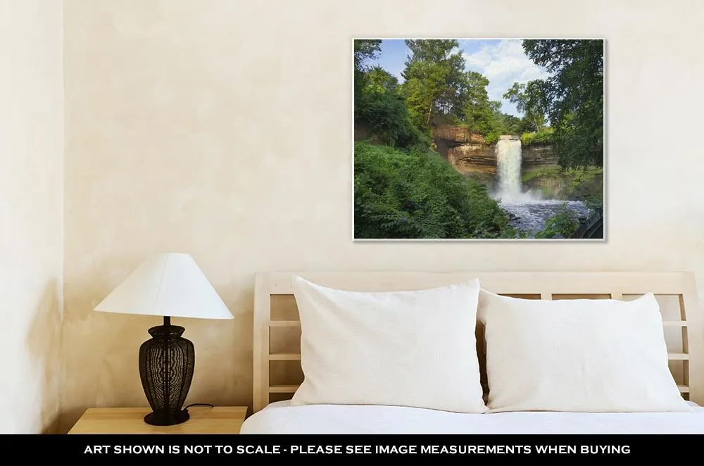 Gallery Wrapped Canvas, Minnehahfalls In Minneapolis Minnesoton Summer Morning