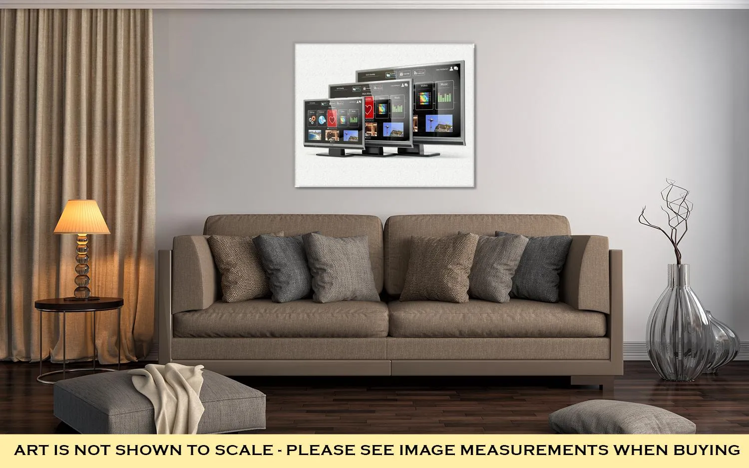 Gallery Wrapped Canvas, Smart Tv Flat Screen Lcd Or Plasma With Web Interfacedigital Br