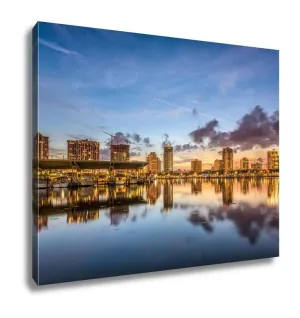 Gallery Wrapped Canvas, St Petersburg Florida USA Downtown City Skyline On The Bay