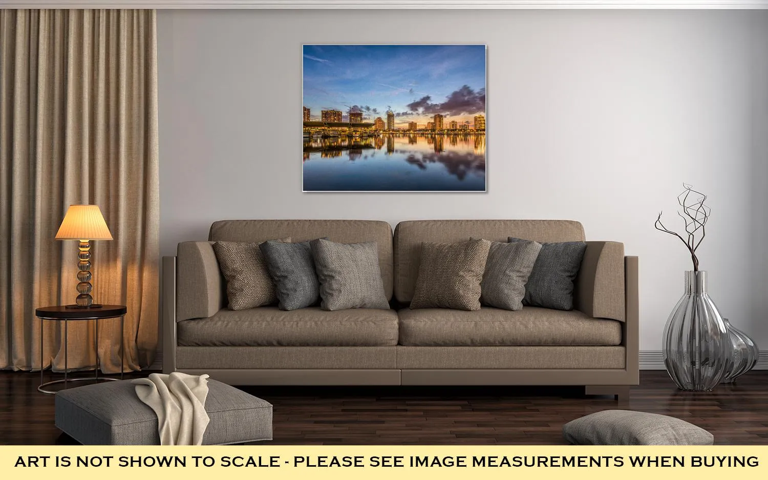 Gallery Wrapped Canvas, St Petersburg Florida USA Downtown City Skyline On The Bay