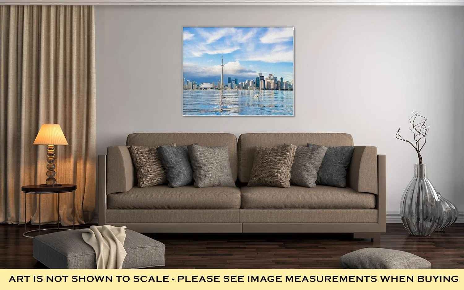 Gallery Wrapped Canvas, Toronto Skyline On Sunny Day Canada