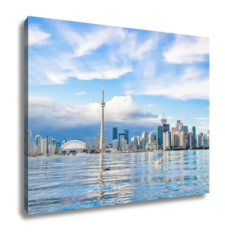 Gallery Wrapped Canvas, Toronto Skyline On Sunny Day Canada