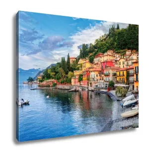 Gallery Wrapped Canvas, Town Of Menaggio On Lake Como Milan Italy