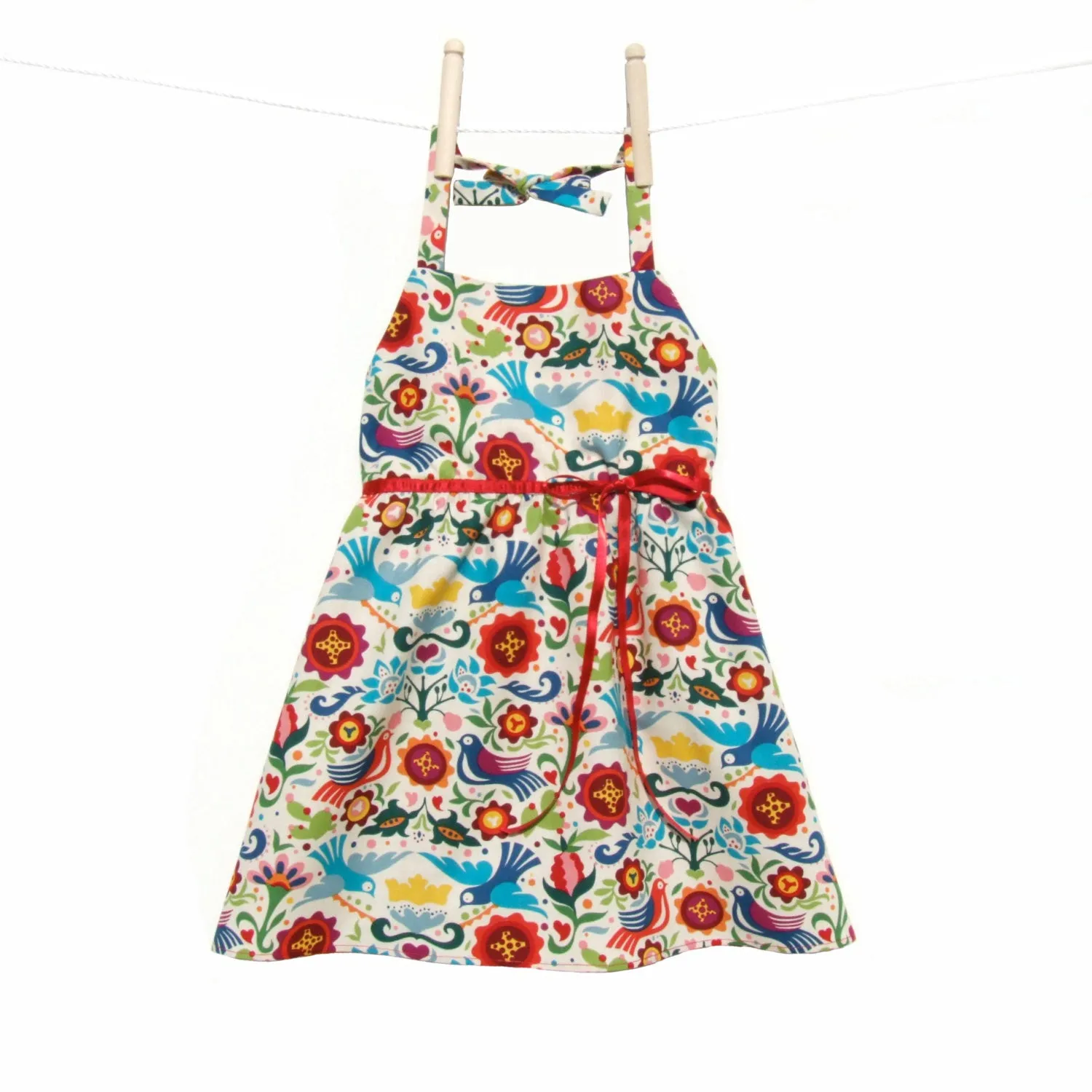 Girl's Halter Doves and Flowers Dress #GD-850