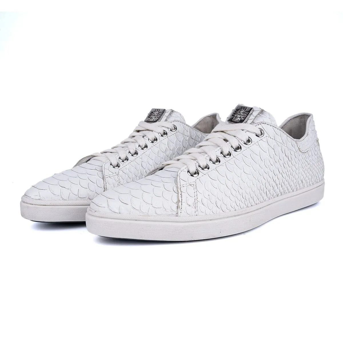 Hogl Snakeskin Low-Top Sneakers Leather White Colour For Women