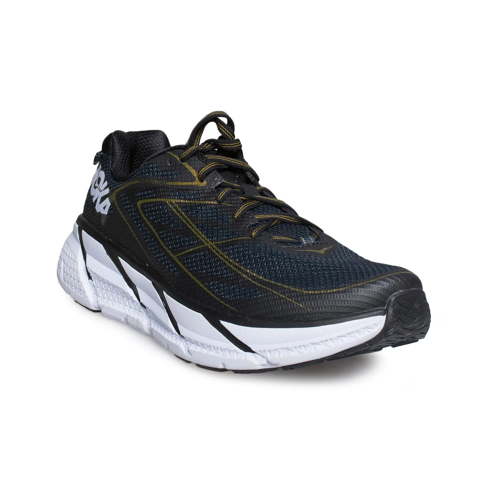 Hoka One One Clifton 3 Midnight Navy / Metallic Gold Running Shoes - Men's