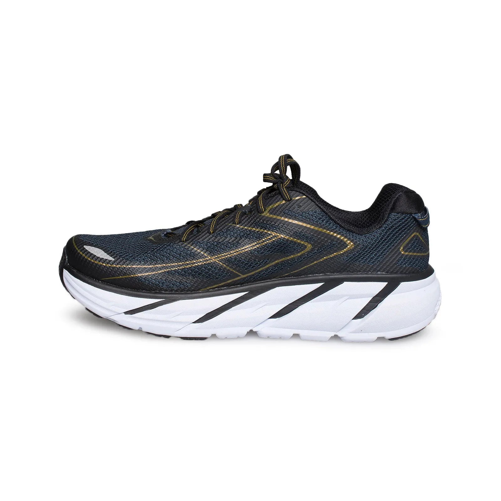 Hoka One One Clifton 3 Midnight Navy / Metallic Gold Running Shoes - Men's