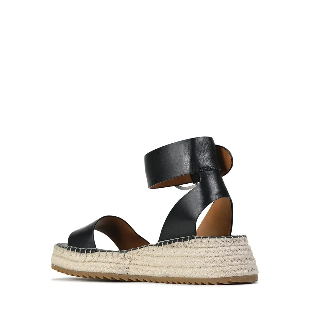 LARAH LEATHER ESPADRILLE SANDALS