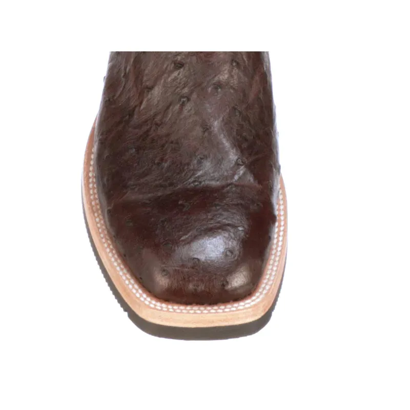 Men's Lucchese Chocolate Ostrich Square Toe Boot