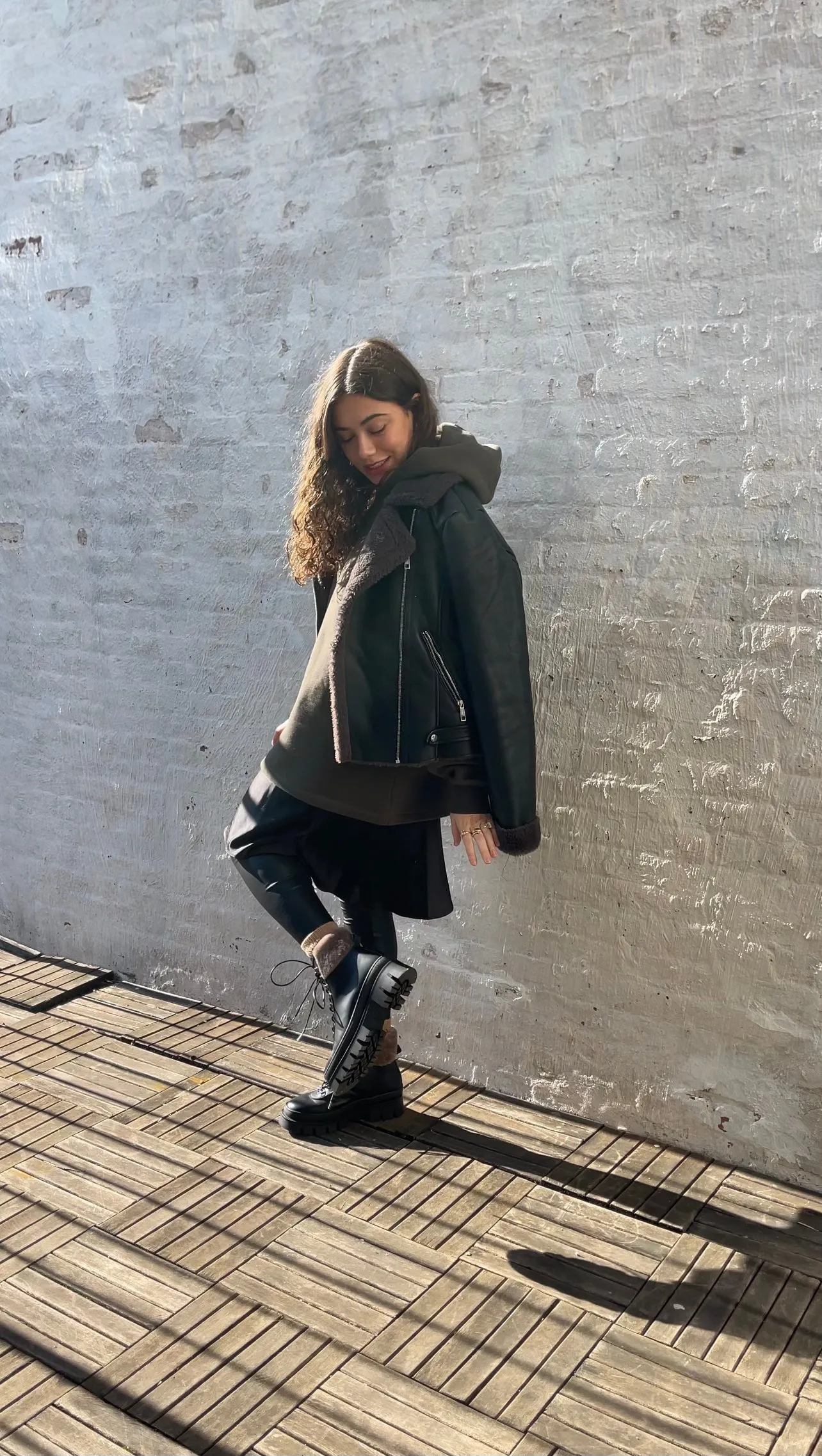 Moena - Black Leather/Shearling SAMPLE SALE - FINAL SALE