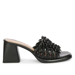 Saint  Nicia  Black Leather Block Heels