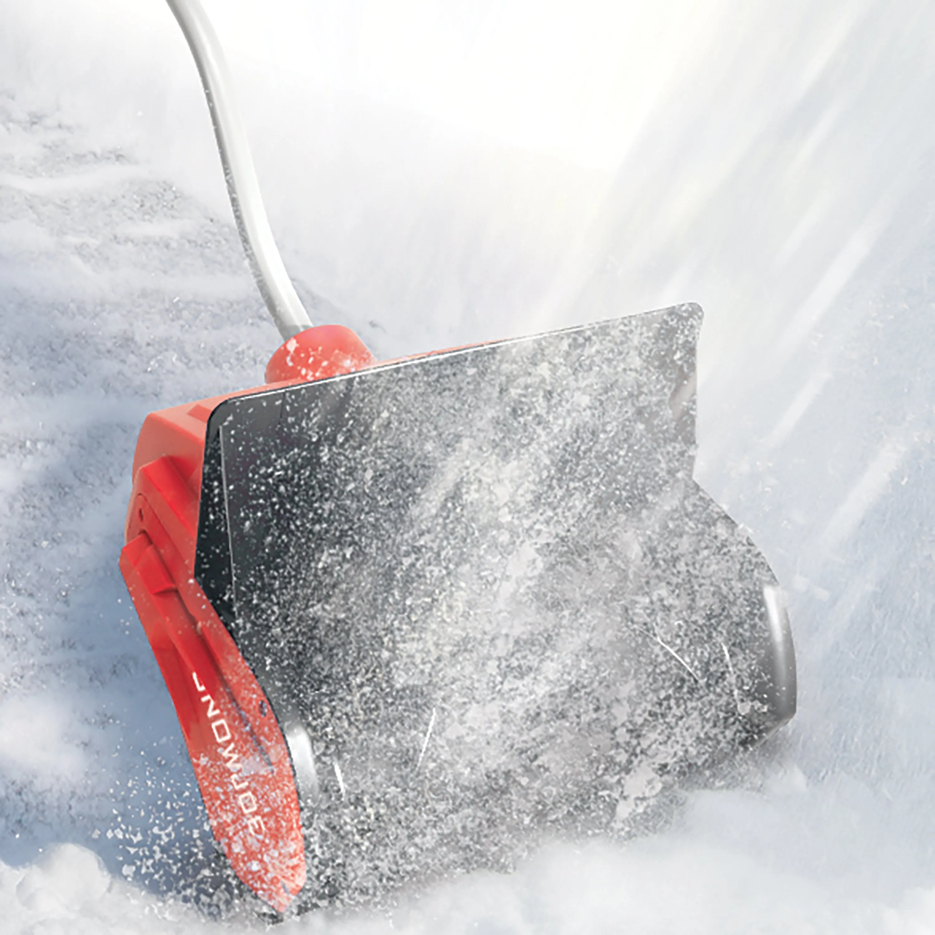 Snow Joe iON13SS-LTE-HYB-RED Hybrid Cordless and Electric Cordless Snow Shovel | 40V | 2.0 Ah | 13-Inch (Red)