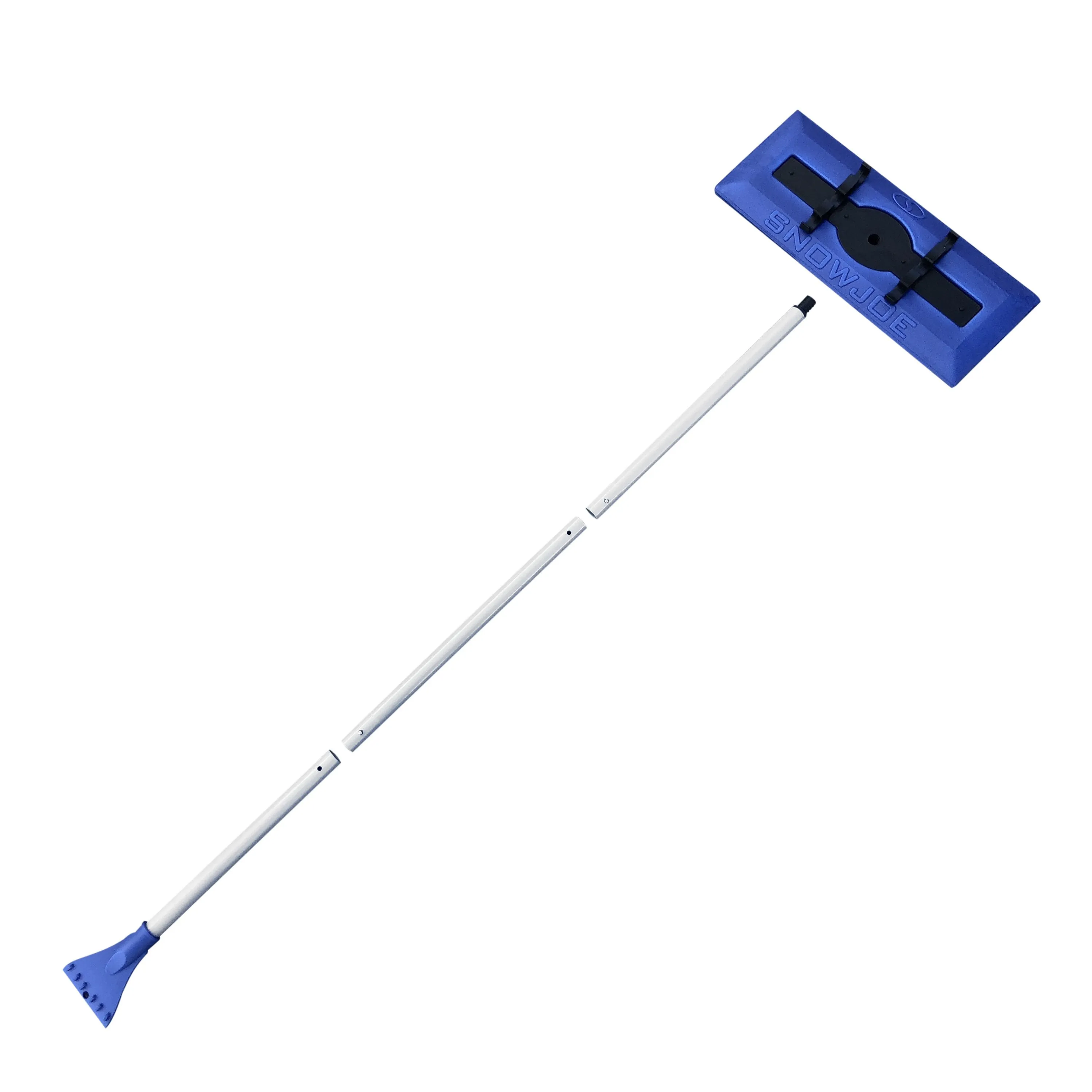 Snow Joe SJBLZD Original 2-in-1 Snow Broom with 18-Inch 3rd Party Tested Scratch Free Foam Head   Large Ice Scraper, Blue