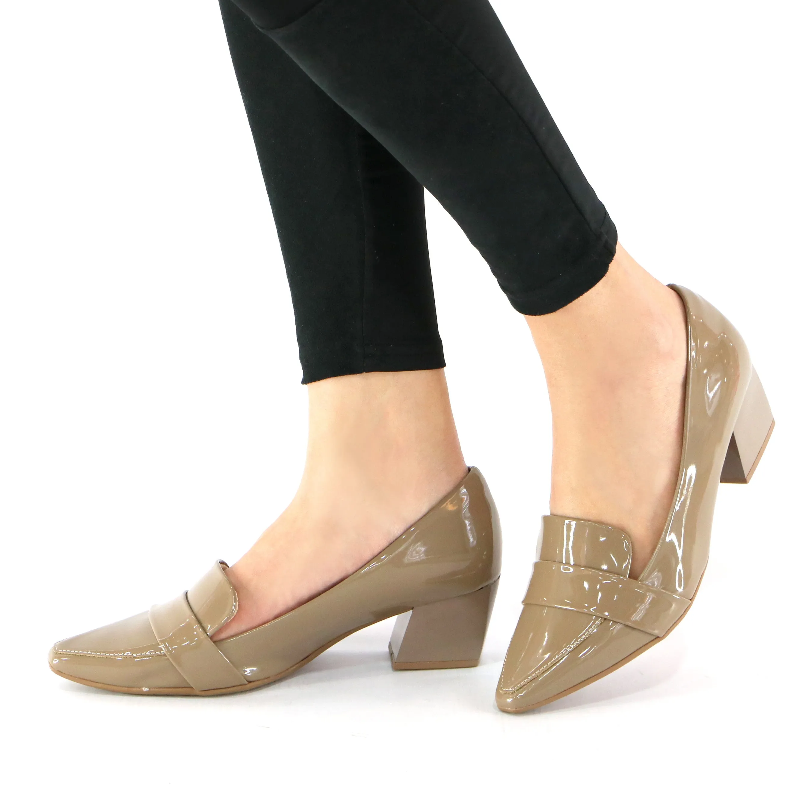 Taupe Pat Pumps for Womens (744.039)