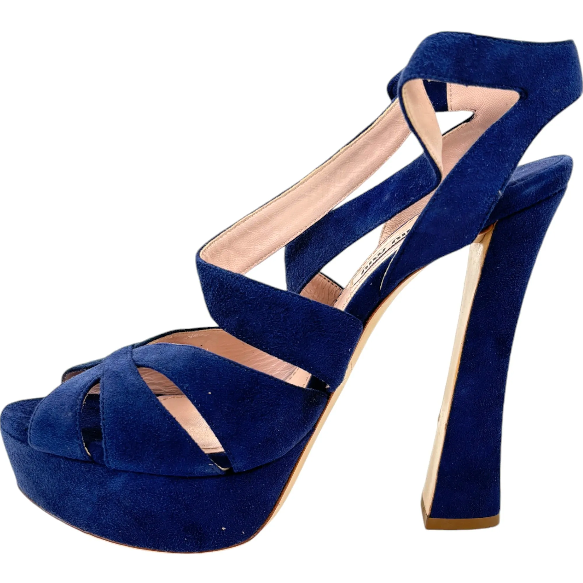 Women's Suede Heels Blue Size EU 37.5 / UK 4.5