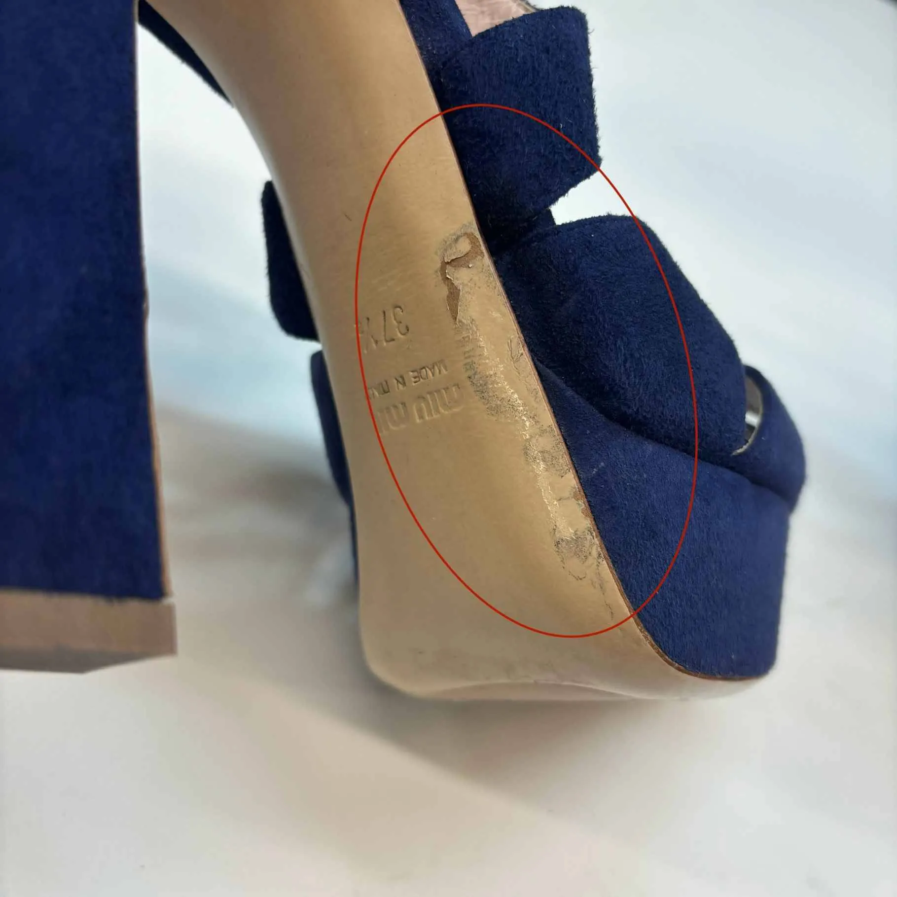 Women's Suede Heels Blue Size EU 37.5 / UK 4.5