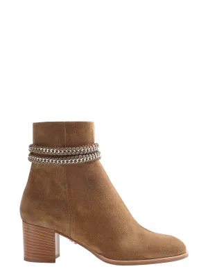 YANA CARAMEL SUEDE CHAIN BOOTIES